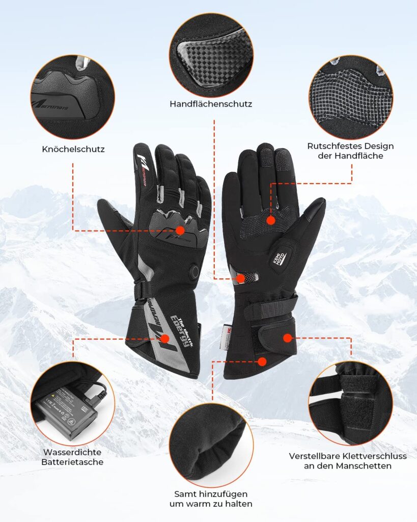 especificaciones de guantes calefactables de la marca ISSYZONE